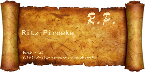 Ritz Piroska névjegykártya