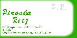 piroska ritz business card